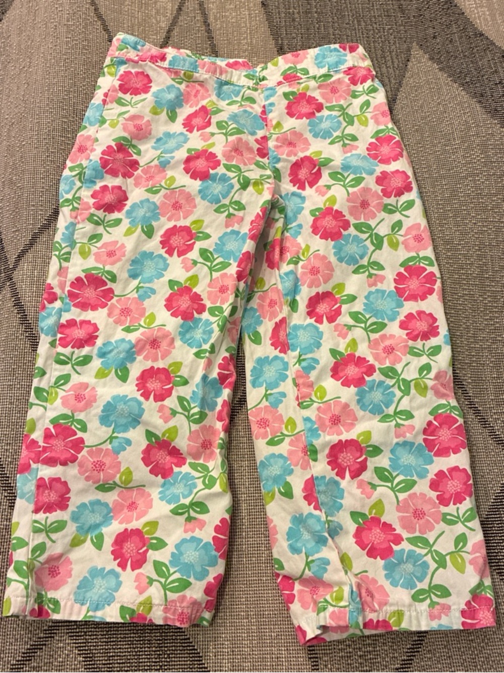 Gymboree Pink, Blue & Green Floral Pajama Bottoms